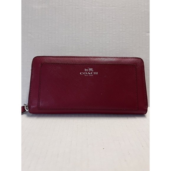 Coach Darcy Red Saffiano Zip Around Wallet  F50427 - Picture 2 of 7